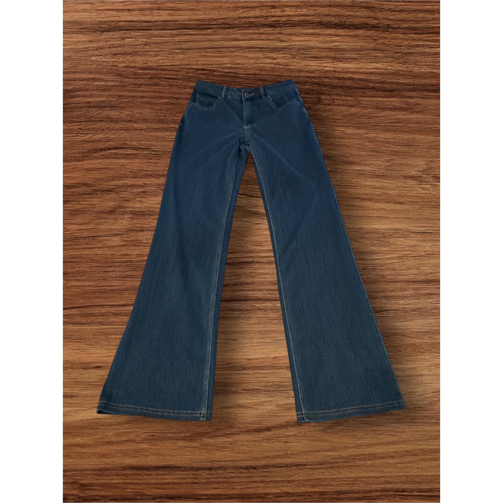Halara Wide Leg Flare Jeans Womens Small Dark Blue High Rise‎ Stretch